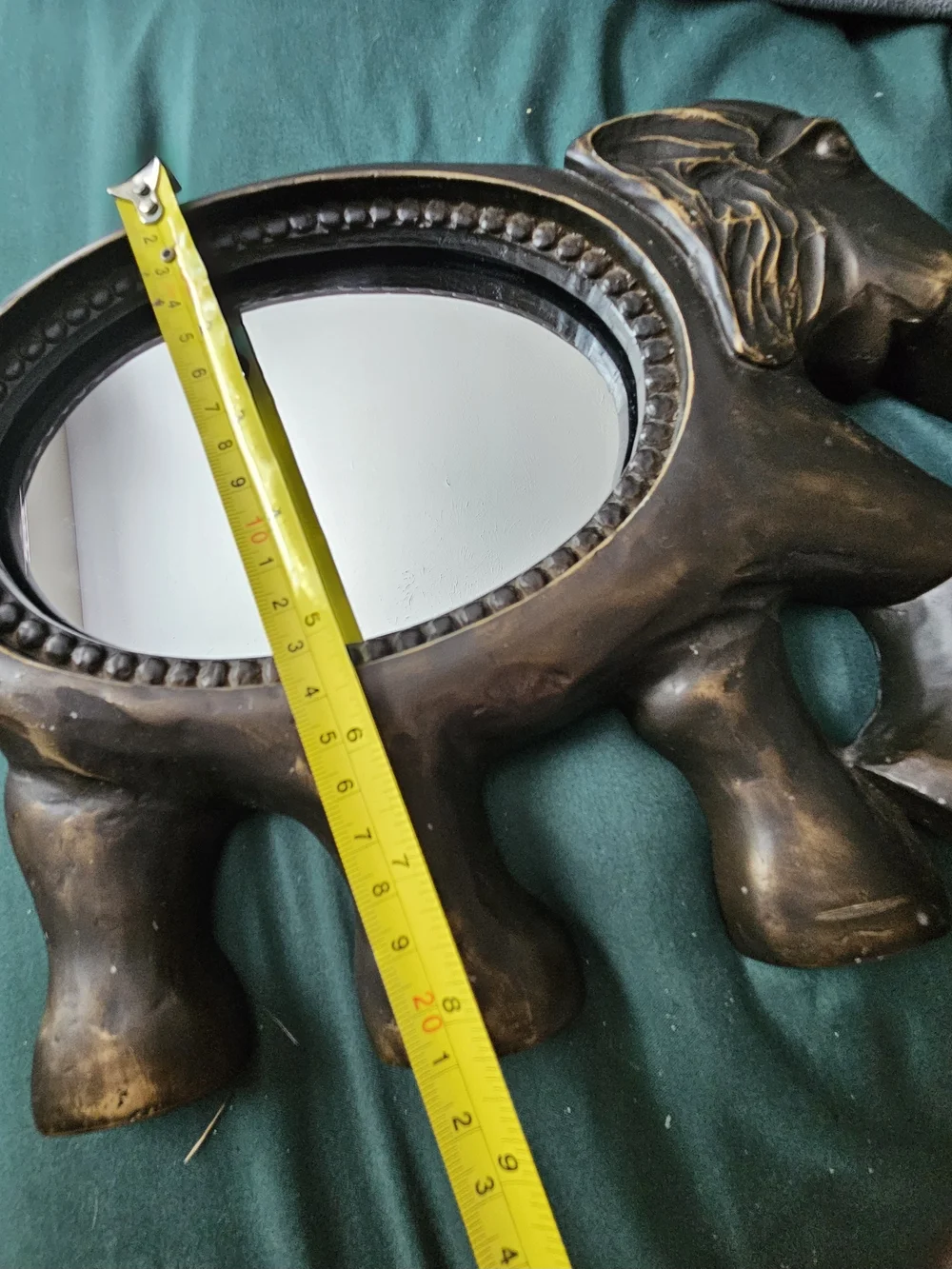 Elephant Wall Mirror Decorative Accent in Dark Bronze